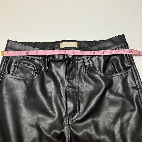 Altar'd State Black Vegan Faux Leather High Rise Straight Leg Pants Size 27/5 - Picture 7 of 9